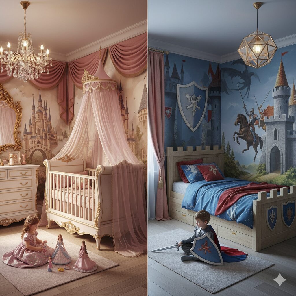 دکوراسیون اتاق کودک با تم های فانتزی و کارتونی